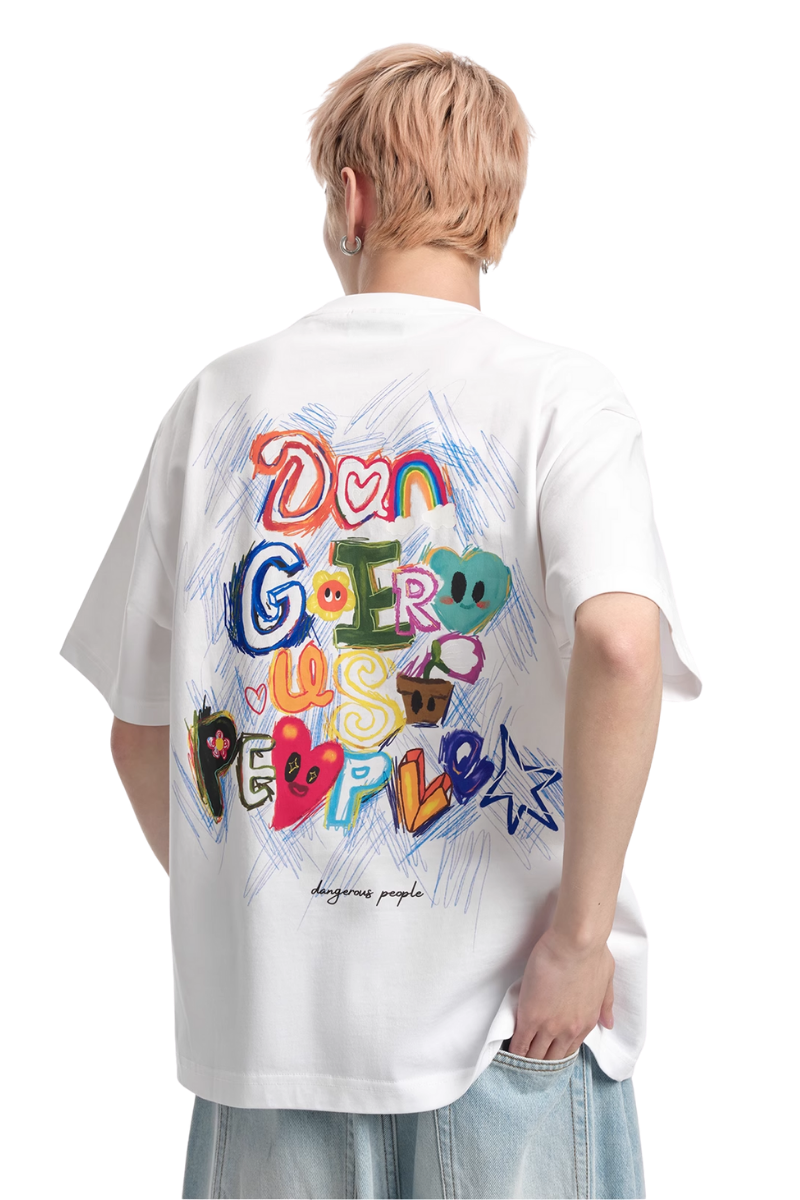 Dangerous People Colour Pencil Scribble Tee