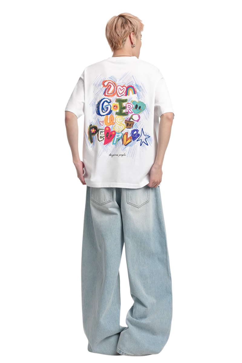 Dangerous People Colour Pencil Scribble Tee