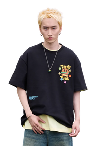 Dangerous People Colourful Button Hamburger Tee