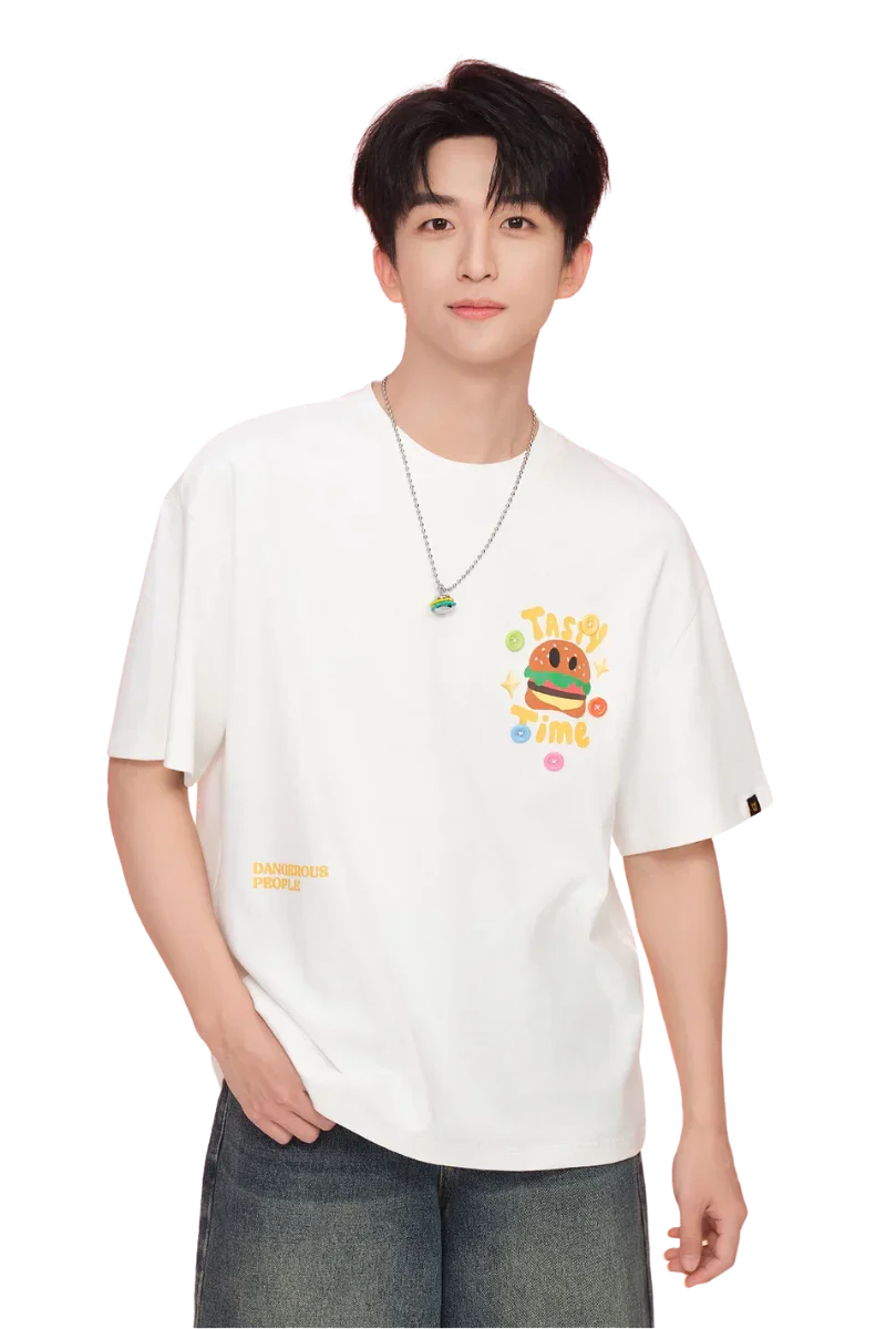 Dangerous People Colourful Button Hamburger Tee
