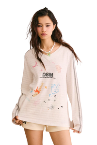 IDontSmoke Crayon Puppy Graffiti Long Sleeve Tee