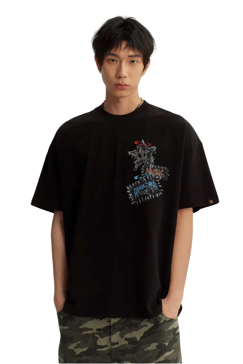 Dangerous People Denim Patch Tee - ShaLaoBan