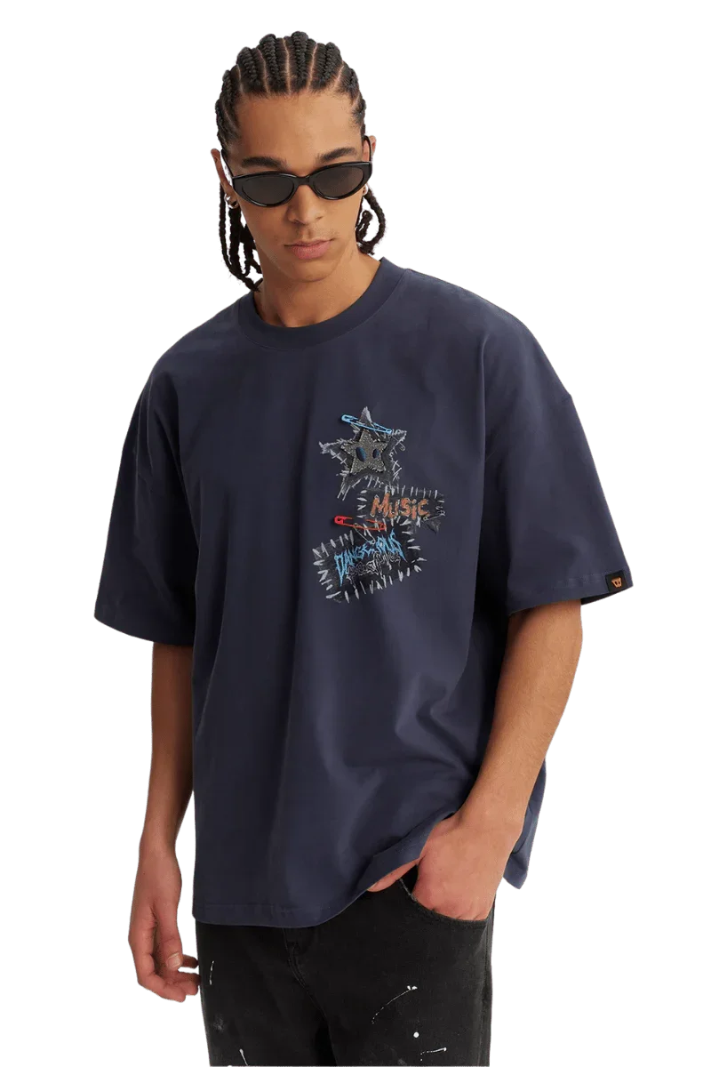 Dangerous People Denim Patch Tee - ShaLaoBan