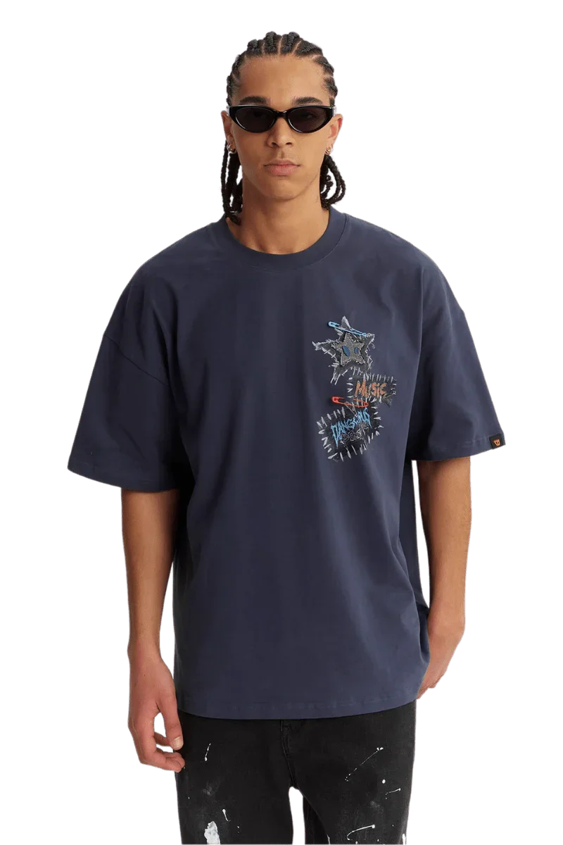 Dangerous People Denim Patch Tee - ShaLaoBan