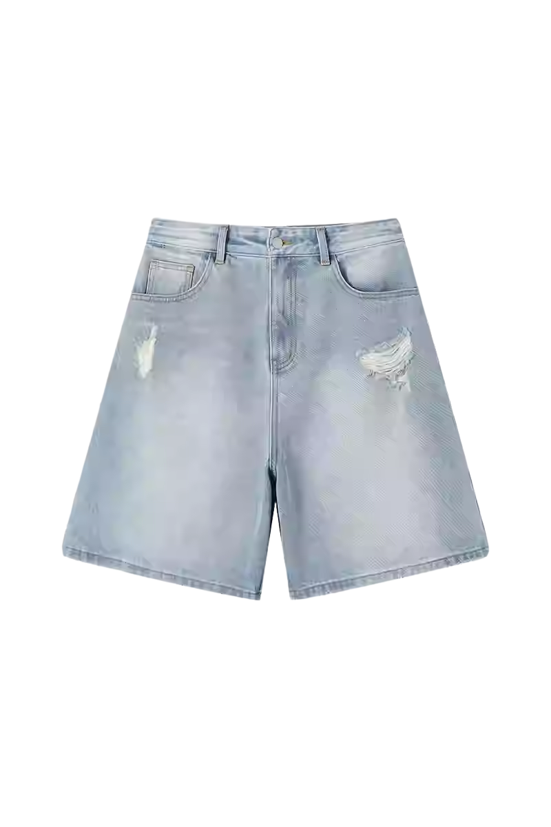 Dangerous People Distressed Ripped Denim Shorts