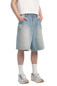 Dangerous People Distressed Ripped Denim Shorts