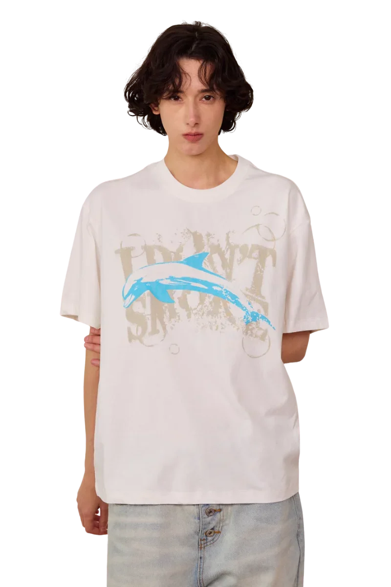 IDontSmoke Dolphin Vintage Print Tee