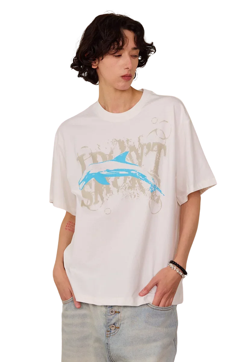 IDontSmoke Dolphin Vintage Print Tee