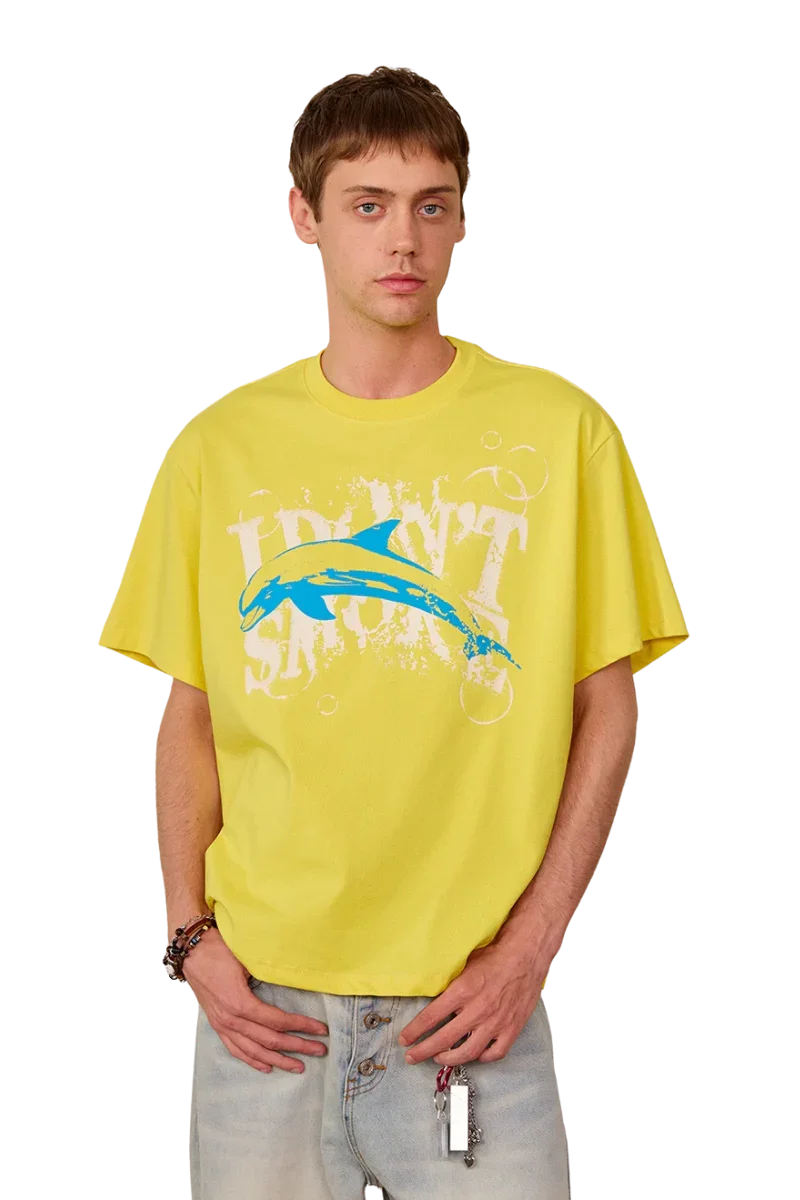 IDontSmoke Dolphin Vintage Print Tee