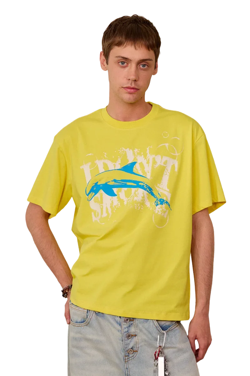 IDontSmoke Dolphin Vintage Print Tee
