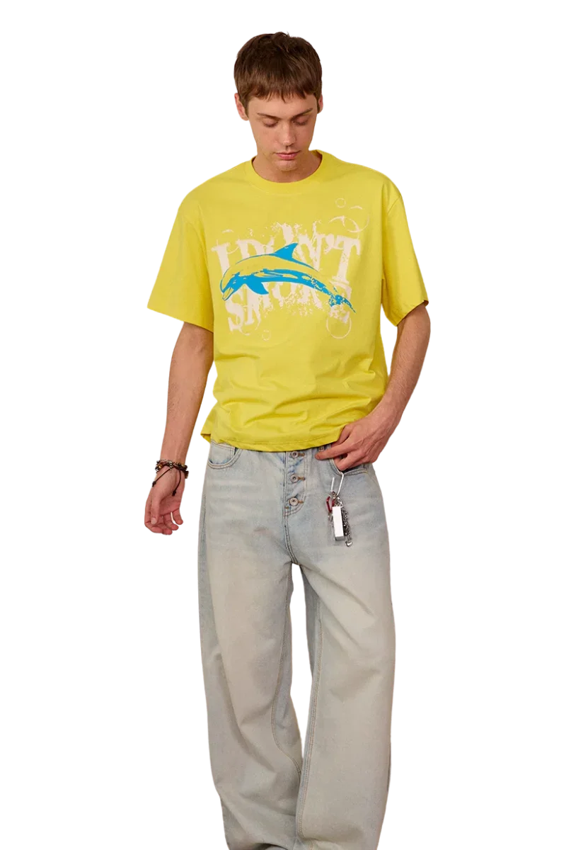IDontSmoke Dolphin Vintage Print Tee
