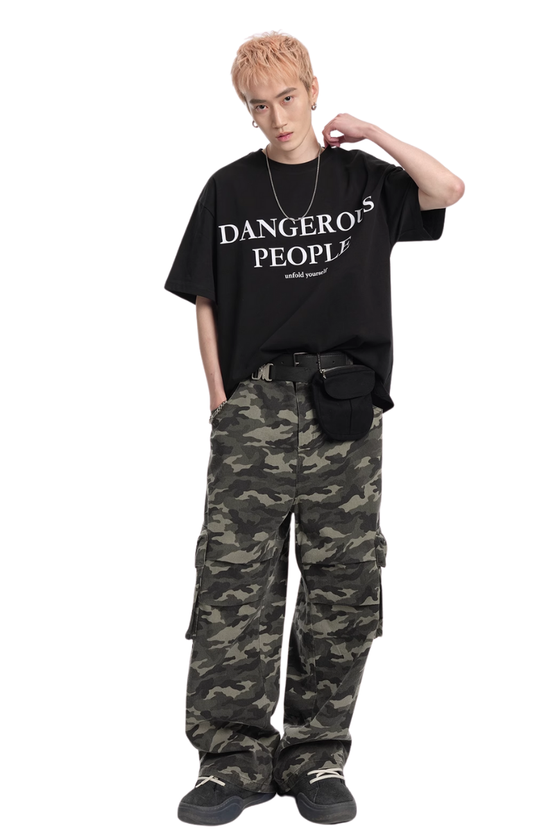 Dangerous People Elegant Font Logo Tee