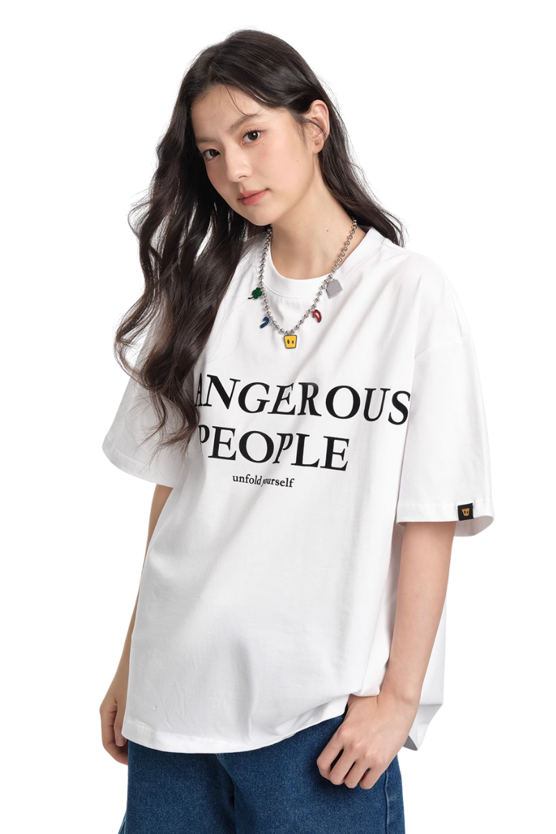 Dangerous People Elegant Font Logo Tee