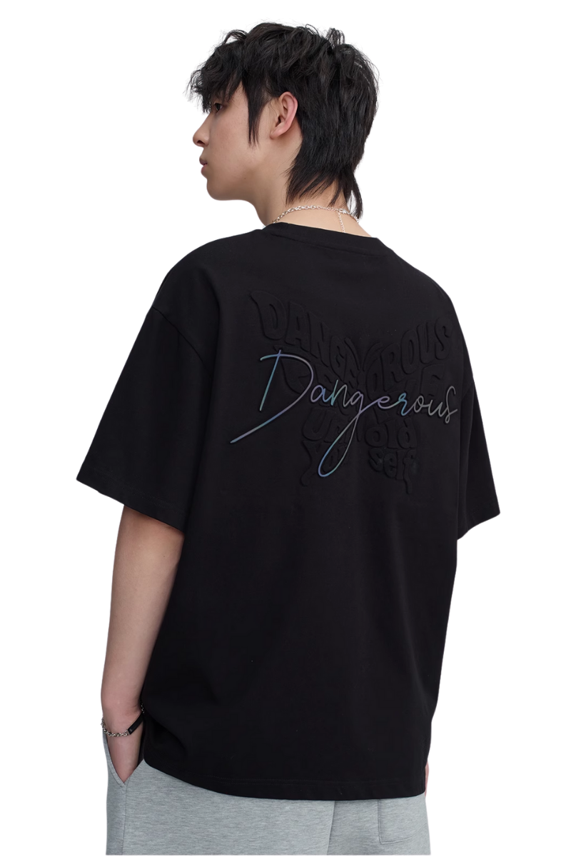 Dangerous People Embossed Butterfly Reflective Print Tee