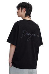Dangerous People Embossed Butterfly Reflective Print Tee