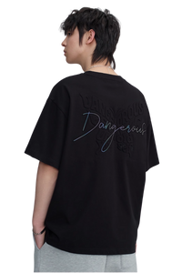 Dangerous People Embossed Butterfly Reflective Print Tee