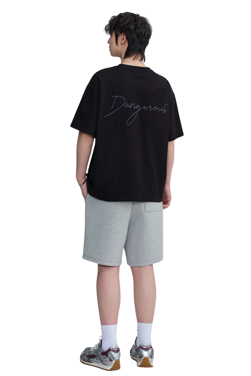 Dangerous People Embossed Butterfly Reflective Print Tee