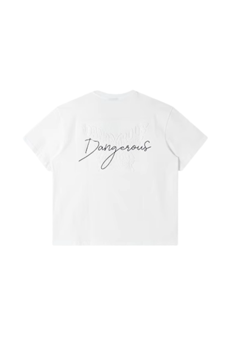Dangerous People Embossed Butterfly Reflective Print Tee