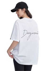 Dangerous People Embossed Butterfly Reflective Print Tee