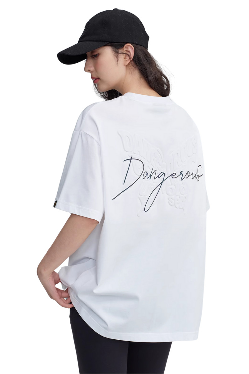 Dangerous People Embossed Butterfly Reflective Print Tee
