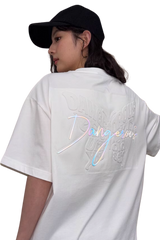 Dangerous People Embossed Butterfly Reflective Print Tee