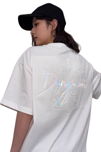 Dangerous People Embossed Butterfly Reflective Print Tee
