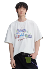 Dangerous People Embroidery Letters Graffiti Tee