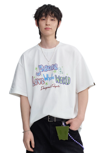 Dangerous People Embroidery Letters Graffiti Tee
