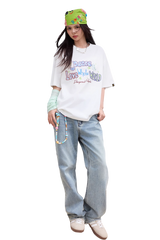 Dangerous People Embroidery Letters Graffiti Tee