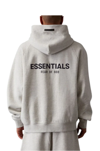 Fear Of God Essentials SS22 Flocked Logo Hoodie LIGHT OATMEAL [192BT212112F]