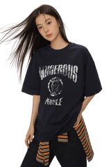 Dangerous People Faded College Tee - ShaLaoBan
