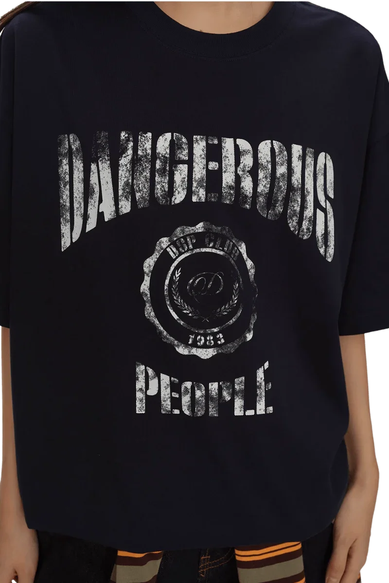 Dangerous People Faded College Tee - ShaLaoBan