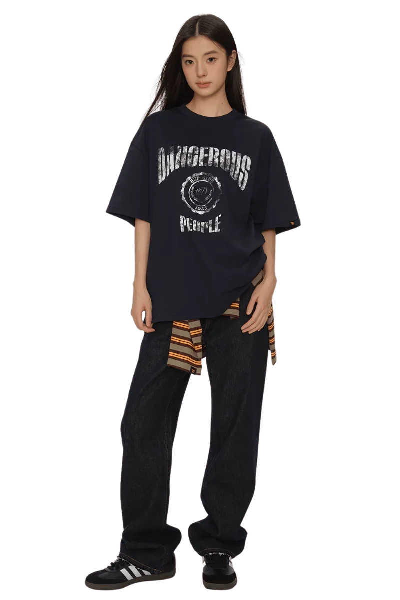 Dangerous People Faded College Tee - ShaLaoBan