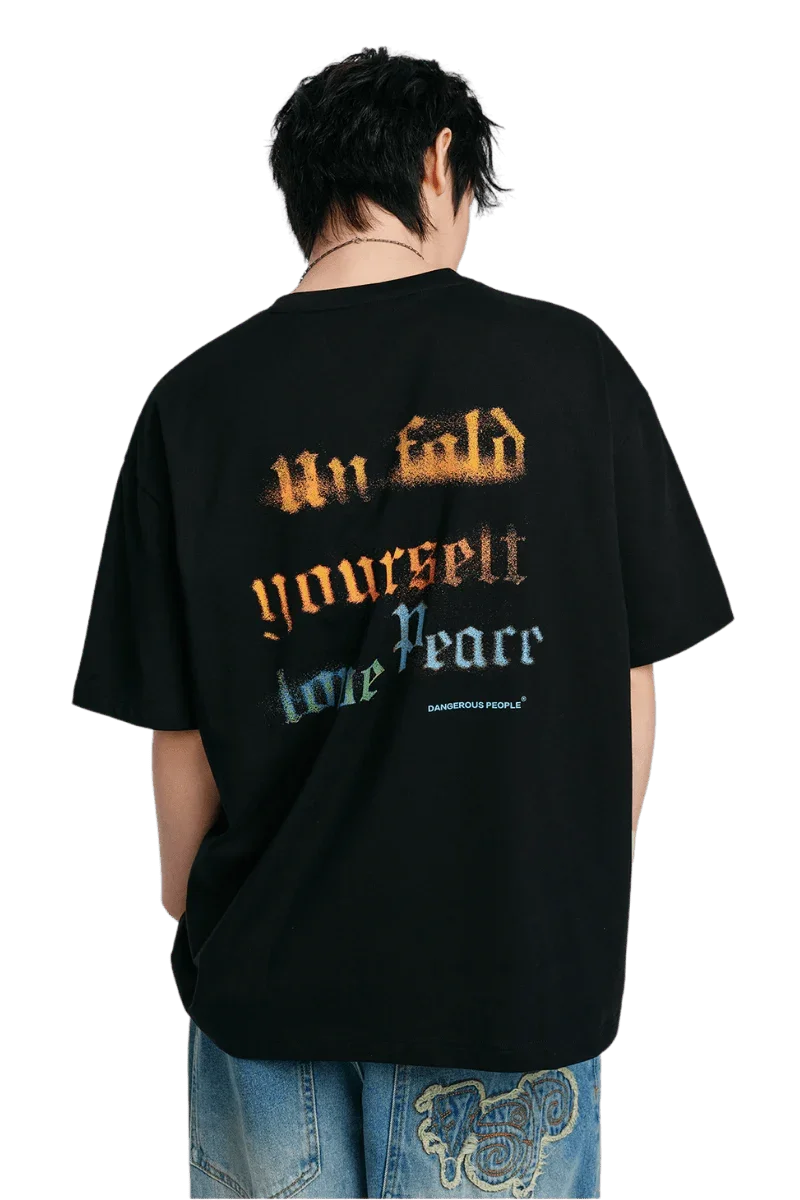 Dangerous People Faded Gothic Font Tee - ShaLaoBan