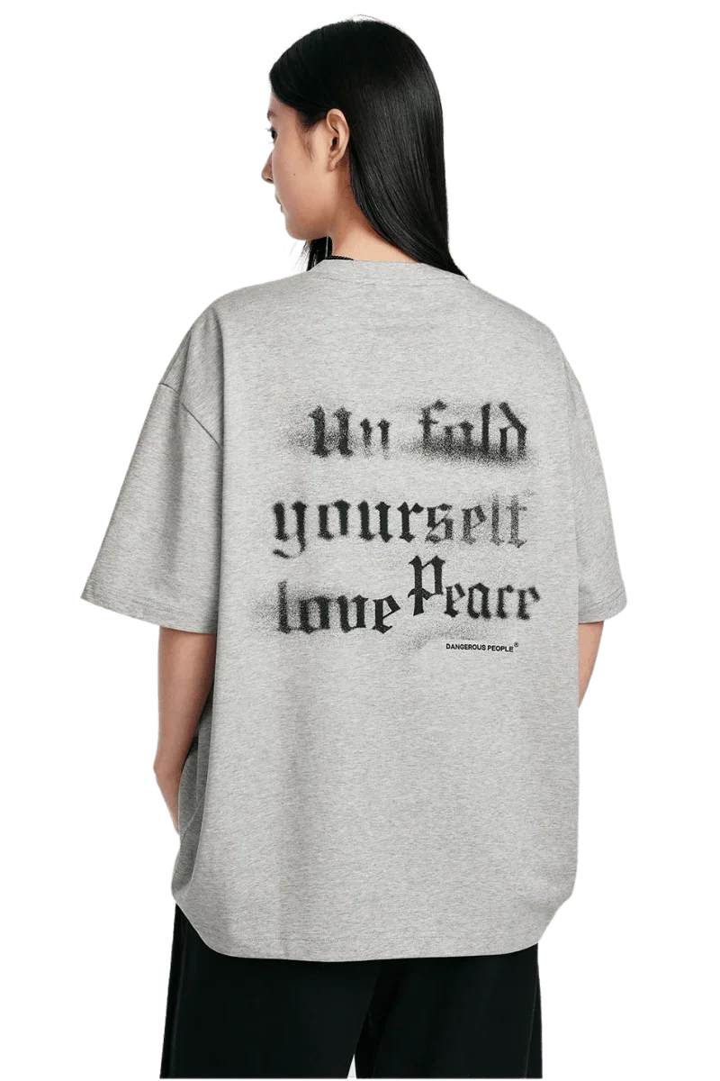 Dangerous People Faded Gothic Font Tee - ShaLaoBan