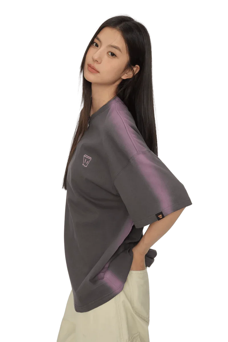Dangerous People Faded Shoulder Embroidery Tee - ShaLaoBan