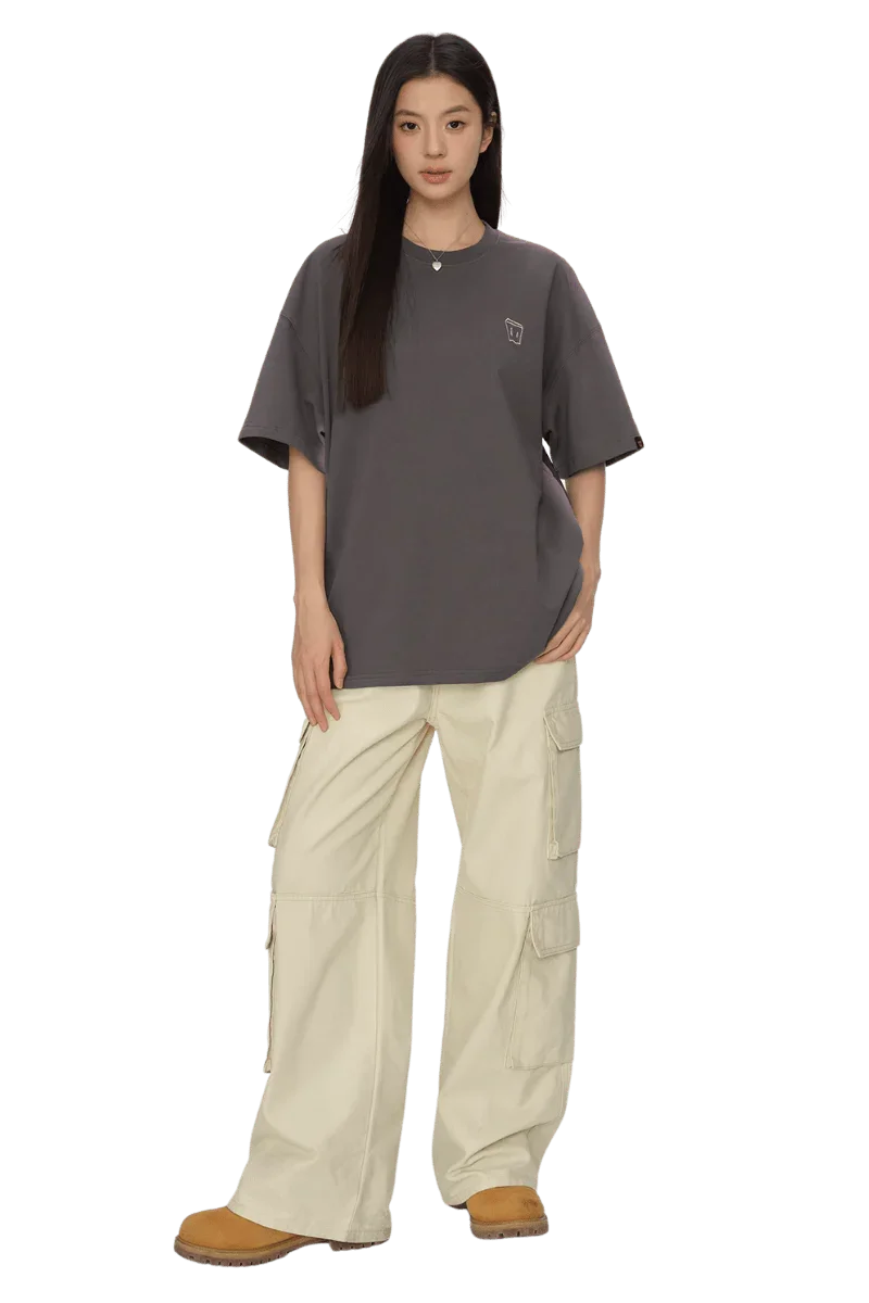 Dangerous People Faded Shoulder Embroidery Tee - ShaLaoBan