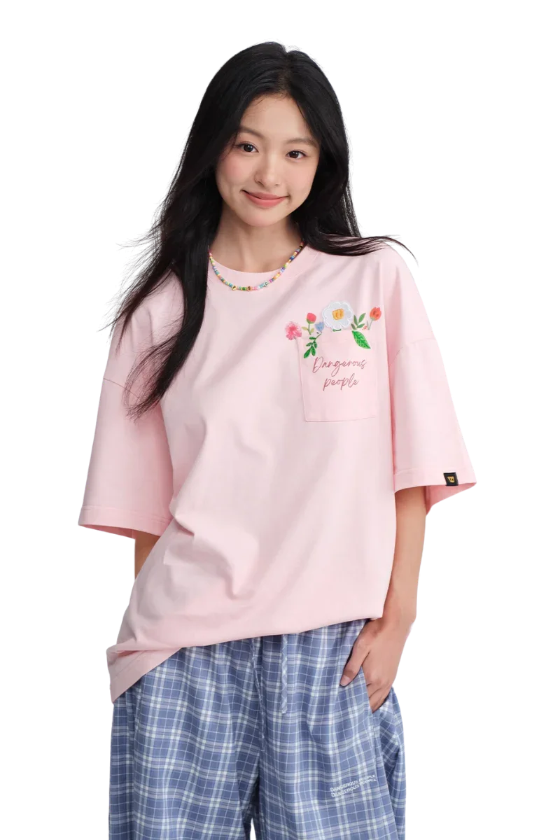 Dangerous People Floral Letter Pocket Tee