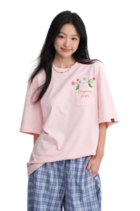 Dangerous People Floral Letter Pocket Tee