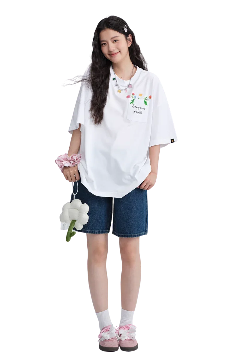 Dangerous People Floral Letter Pocket Tee