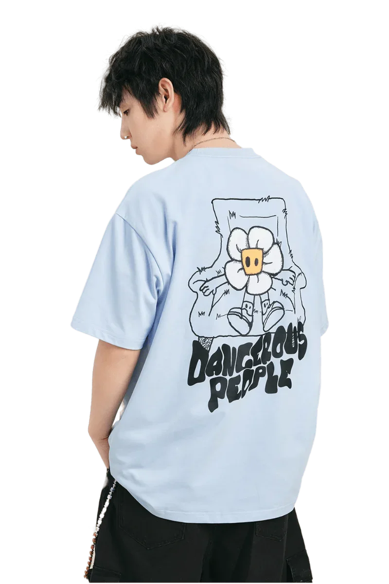 Dangerous People Flower Pin Heavy Weight Tee - ShaLaoBan