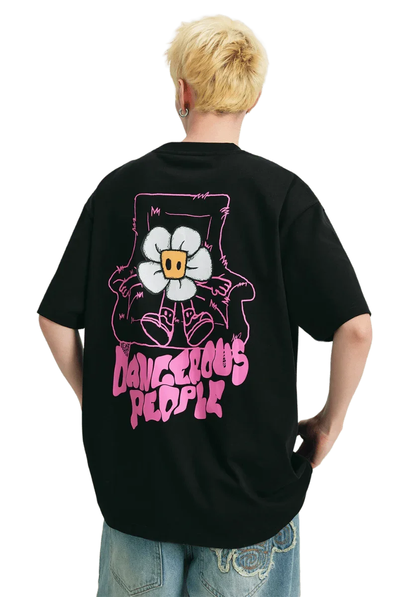 Dangerous People Flower Pin Heavy Weight Tee - ShaLaoBan