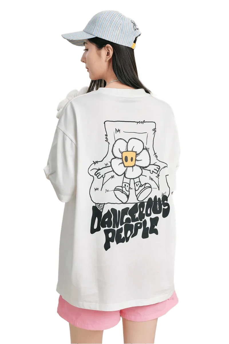 Dangerous People Flower Pin Heavy Weight Tee - ShaLaoBan