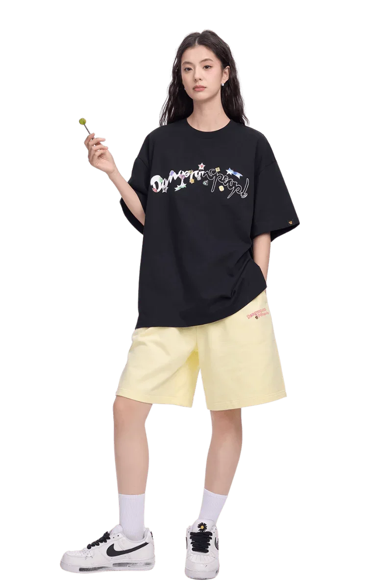Dangerous People Gemstone Letter Tee - ShaLaoBan