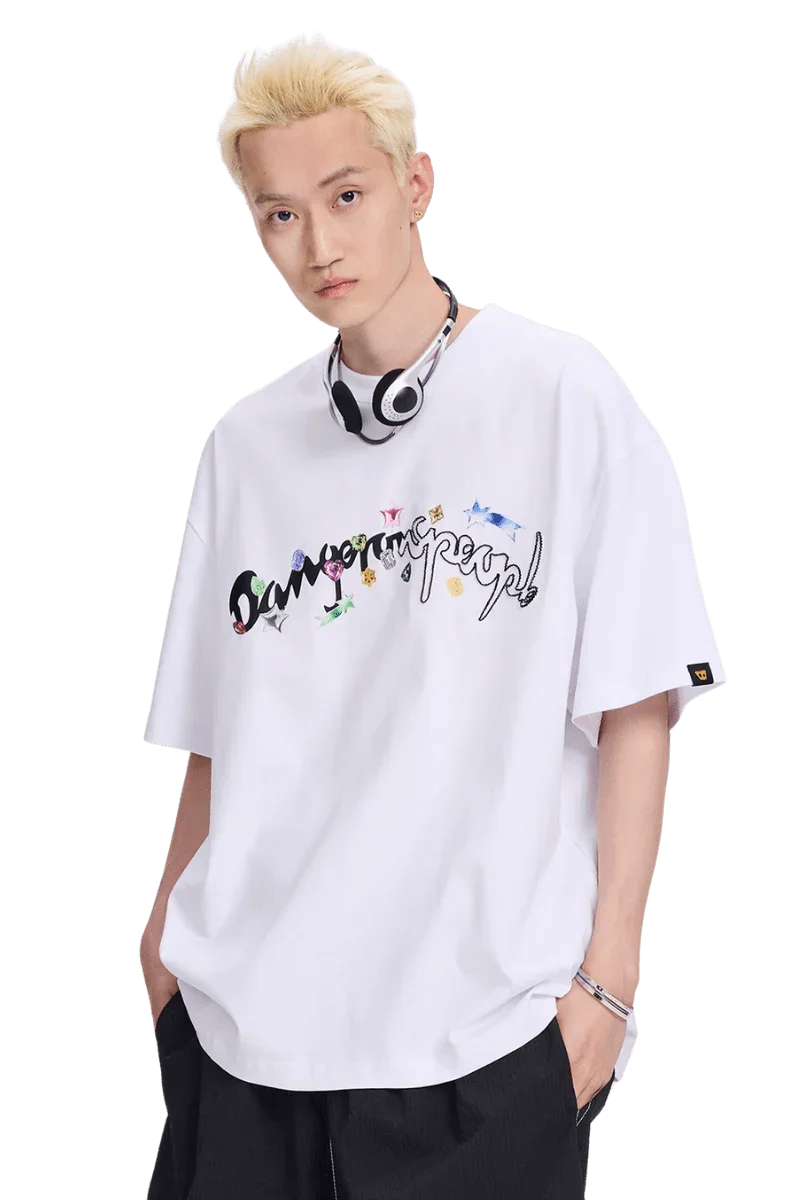 Dangerous People Gemstone Letter Tee - ShaLaoBan