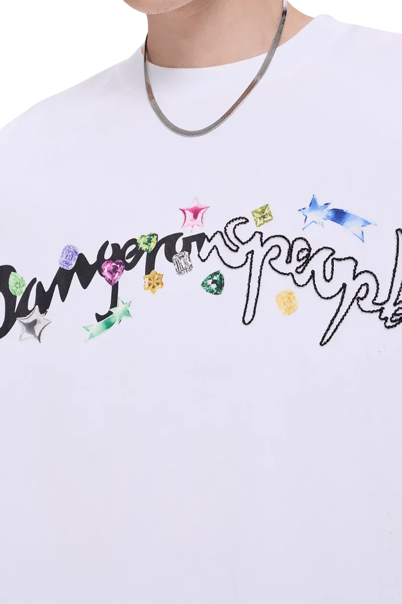 Dangerous People Gemstone Letter Tee - ShaLaoBan