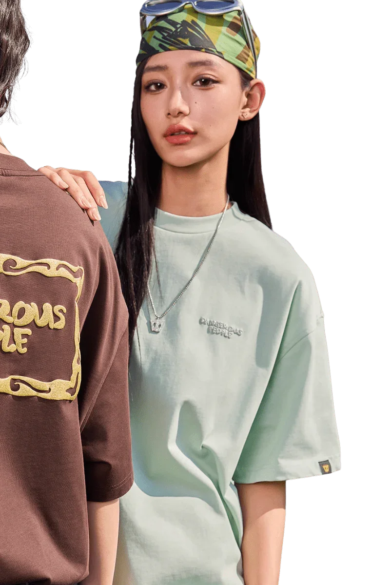 Dangerous People Glitter Embossed Tee - ShaLaoBan