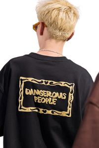 Dangerous People Glitter Embossed Tee - ShaLaoBan