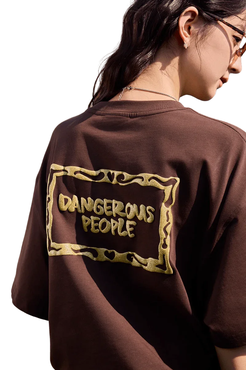 Dangerous People Glitter Embossed Tee - ShaLaoBan