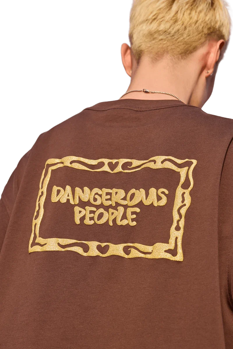 Dangerous People Glitter Embossed Tee - ShaLaoBan